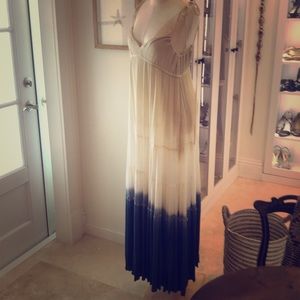 Versatile, hand made ombré blue to sand maxi dress